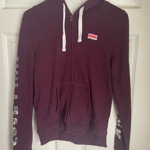 Pink Victoria Secret Bling Zip Up Hoodie